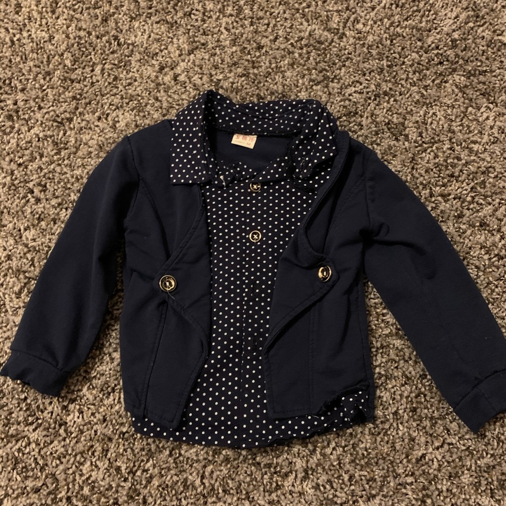 Dark blue boys button down shirt/coat